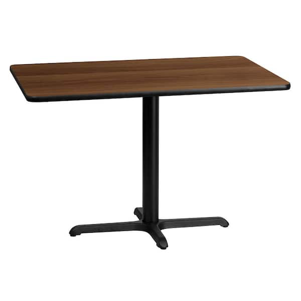 Flash Furniture 30 in. x 45 in. Rectangular Walnut Laminate Table Top with 22 in. x 30 in. Table Height Base