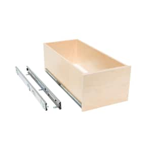 Made-To-Fit 8 in. Tall Box Slide-Out Shelf, 6 in. to 30 in. Wide, Full-Extension with Soft Close, Poly-Finished Birch