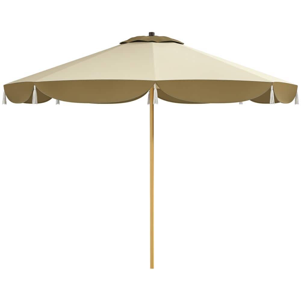 9FT UPF50+ Vented Market Umbrella, 8 Ribs Outdoor Patio Table Canopy Cream White price history on PriceWatchPro