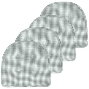 PistachioHoundstooth Stitch Memory Foam U-Shaped 16 in. x 16 in. Non-Slip Indoor/Outdoor Chair Seat Cushion (6-Pack)