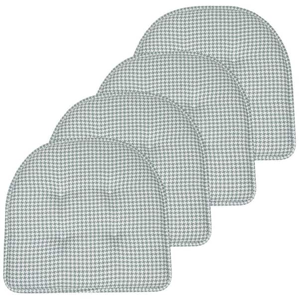Sweet Home Collection PistachioHoundstooth Stitch Memory Foam U-Shaped 16 in. x 16 in. Non-Slip Indoor/Outdoor Chair Seat Cushion (6-Pack)