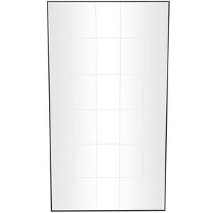 67 in. x 37 in. Grid Style Panel Rectangle Framed Black Wall Mirror