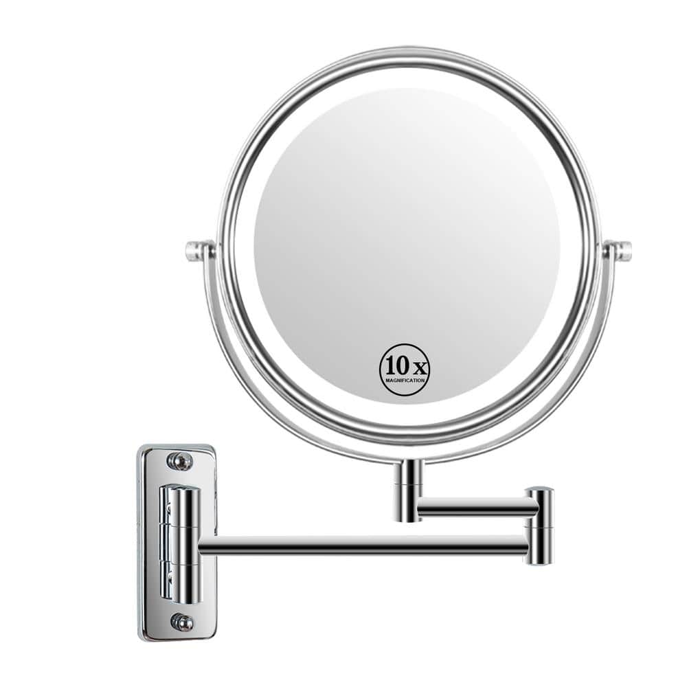 16.9 in. W x 11.9 in. H Small Round Metal Framed Dimmable Wall Bathroom Van