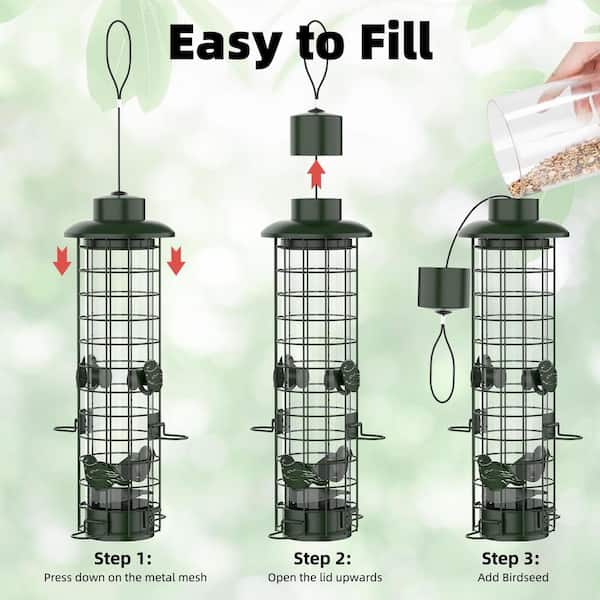 ITOPFOX Waste Proof Green Metal Squirrel Guard Hanging Wild
