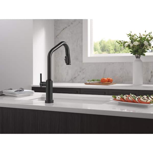 Cordova Touch2O Touchless Matte Black 17.56 in. H Pull Down Sprayer Kitchen Faucet with 360° Swivel Spout