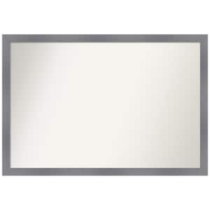 Edwin Grey 38.5 in. x 26.5 in. Non-Beveled Casual Rectangle Wood Framed Wall Mirror in Gray