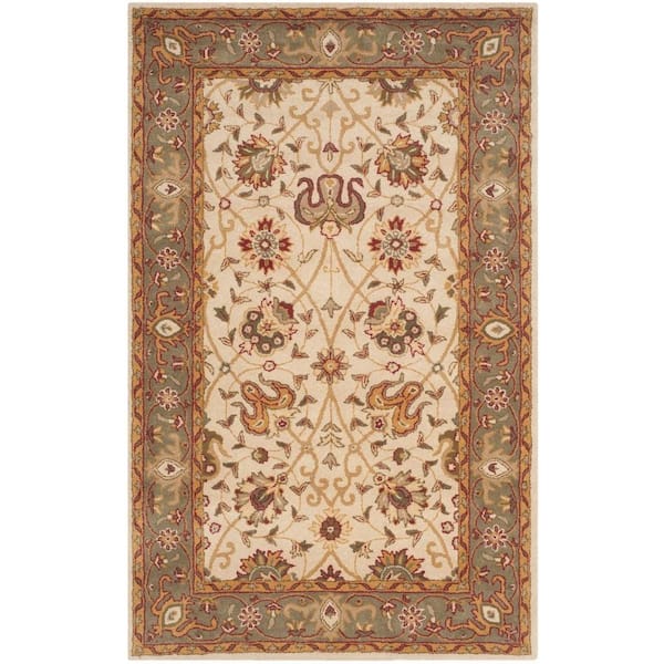 SAFAVIEH Antiquity Ivory Doormat 3 ft. x 5 ft. Border Speckled Area Rug