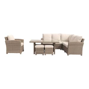 Capri 7-Pieces Sectional with Chow Dining and Club Chair