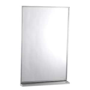 Channel Framed Mirror with Shelf 13 in. W x 30 in. H rectangle