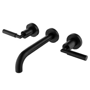 BWE Two-Handle Wall Mounted Bathroom Faucet in Matte Black A-93015-B ...