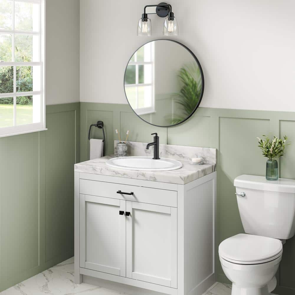 Elavo 22" White Ceramic Oval Drop-In Bathroom Sink
