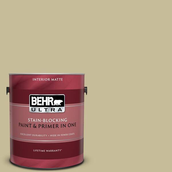 BEHR ULTRA 1 gal. #UL180-8 Tea Bag Matte Interior Paint and Primer in One