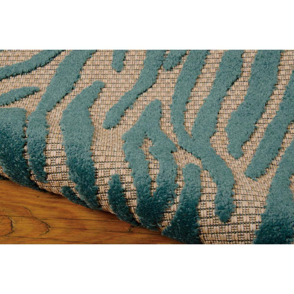 Aloha Blue Flat Woven Synthetic Stain-Resistant Area Rug