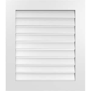 28 in. x 32 in. Vertical Surface Mount PVC Gable Vent: Functional with Standard Frame