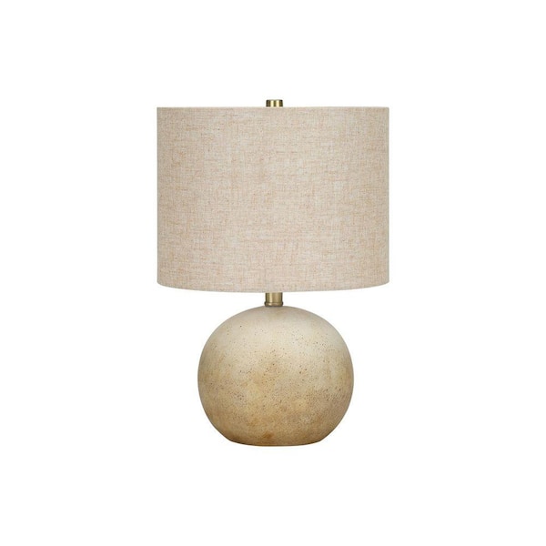 Contemporary 20 in. H Table Lamp with Beige Shade, Beige Concrete