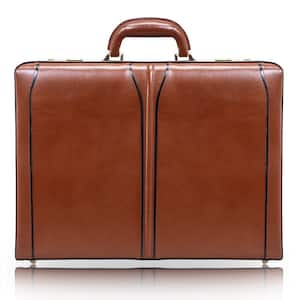 Lawson Top Grain Cowhide Brown Leather 3.5 in. Attache Briefcase