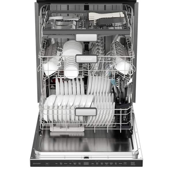 24 in Top Control Standard Built-In Dishwasher in Stainless Steel with 6 Cycles 47 dBA