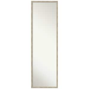 Imprint Pewter 15 in. x 49 in. Non-Beveled Modern Rectangle Wood Framed Full Length on the Door Mirror in Silver