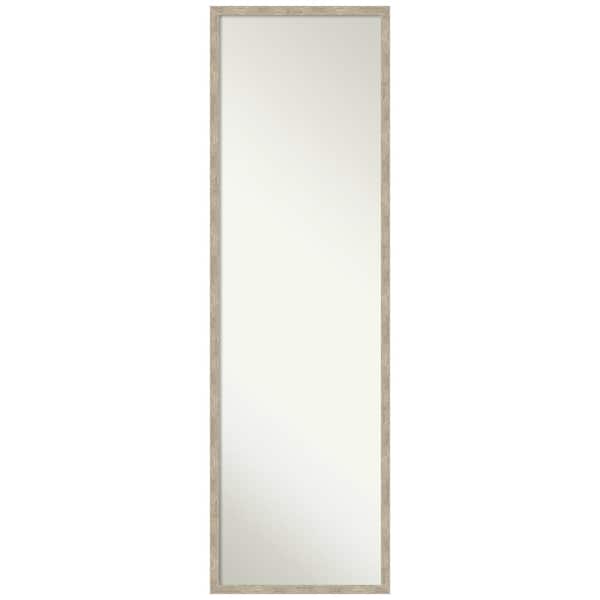 Amanti Art Imprint Pewter 15 in. x 49 in. Non-Beveled Modern Rectangle Wood Framed Full Length on the Door Mirror in Silver