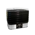 Weston Plus 6-Tray Black and Silver Food Dehydrator with Built-In Timer  75-0450-W - The Home Depot