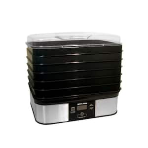 6-Tray Black Food Dehydrator with Temperature Sensor
