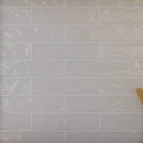 CRUZ BAY STUDIO Chateau 3 in. x 12 in. Glazed Greige Gloss Ceramic Subway Wall Tile (5.28 sq. ft./Case)