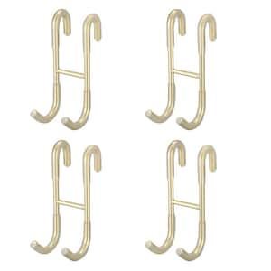 Frameless J-Hook Robe/Towel Hook Bathroom Towel Shower Glass Door Hook Stainless Steel Robe Hook in Brushed Gold 4-Pack