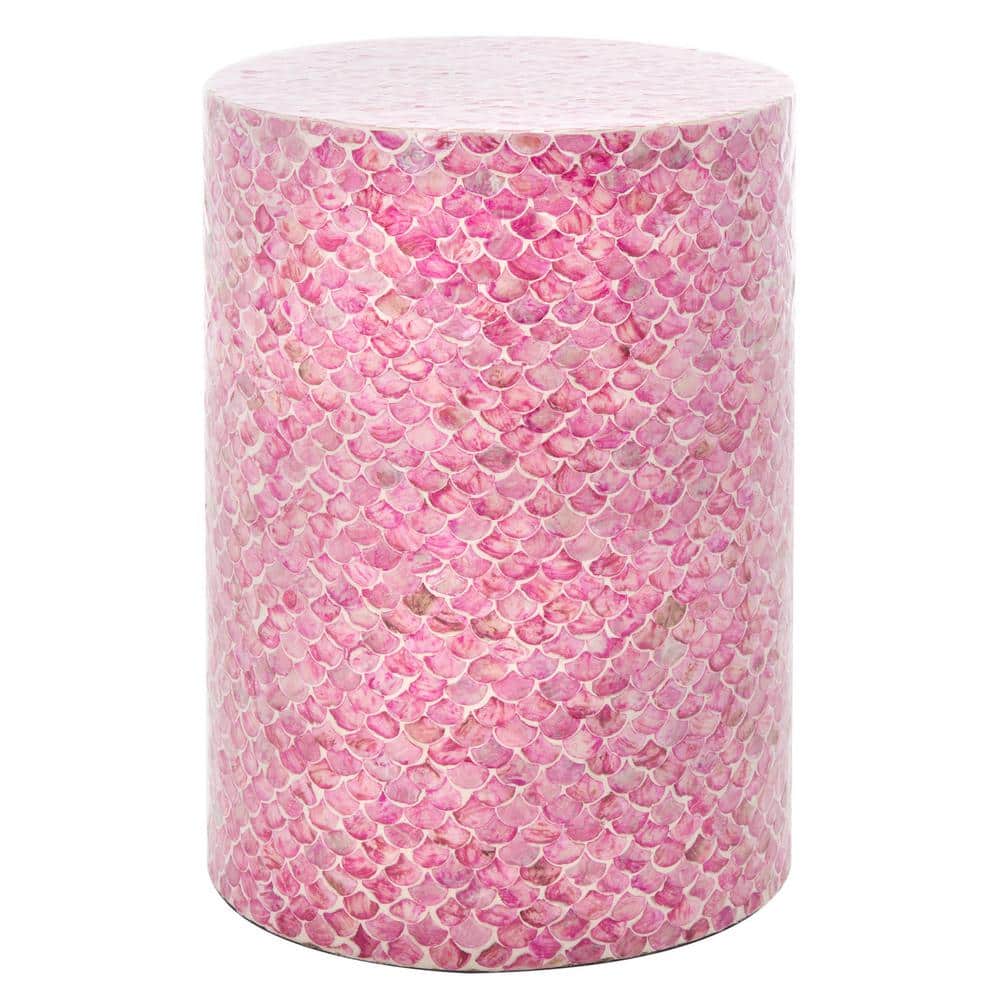 Emberlyn 22" Dark Pink Round Wood Accent Table