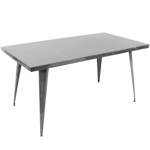 Austin 60 in. Brushed Silver Dining Table