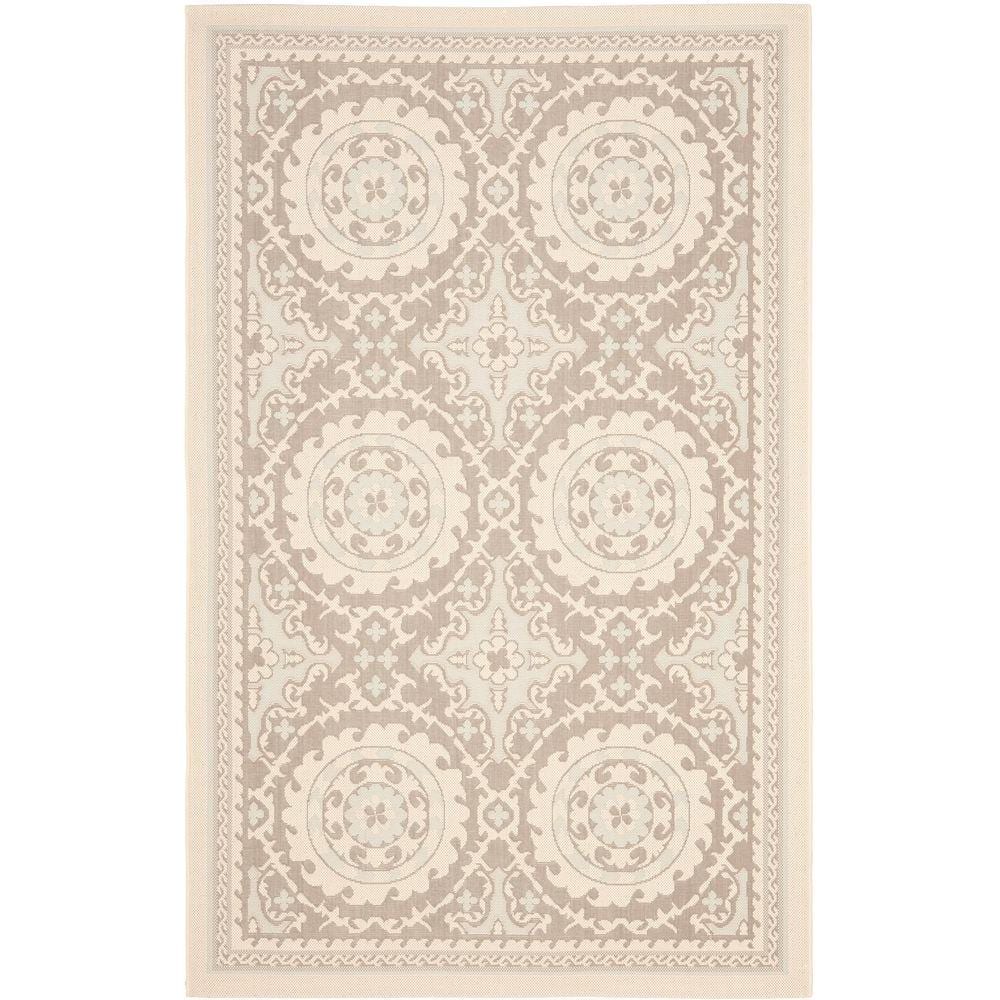 Courtyard Beige/Dark Beige 7 ft. x 10 ft. Border Indoor/Outdoor Patio  Area Rug price history on PriceWatchPro