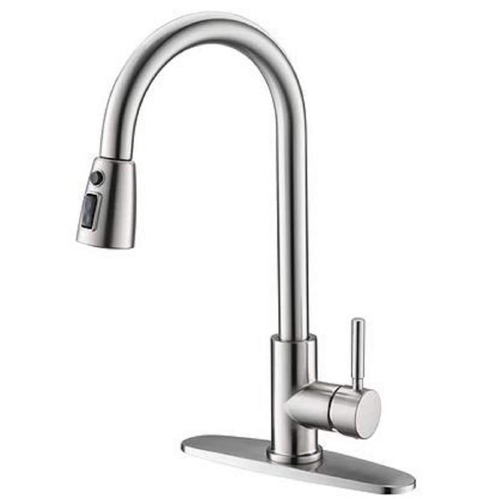 Lukvuzo Lead-Free Single Handle Pull Down Sprayer Kitchen Faucet with ...