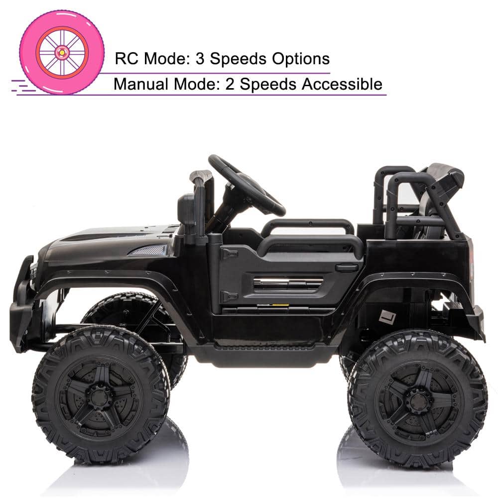 Black 12V Electric Ride-On Truck with Remote Control