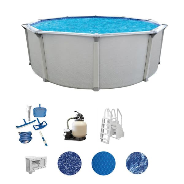 AQUARIAN Huntington 18 ft. Round 54 in. Deep Above Ground Hard Sided Deluxe Pool Package