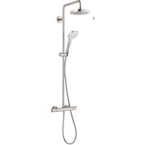 Croma Select E 2-Spray46 in. Dual Showerhead and Handheld Showerhead in Brushed Nickel