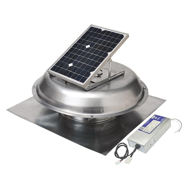 Master Flow 500/900 CFM Dual-Powered Roof-Mount Exhaust Fan (Solar/Electric Hybrid)