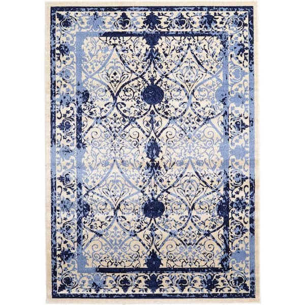 Unique Loom La Jolla Traditional Blue 7' 0 x 10' 0 Area Rug