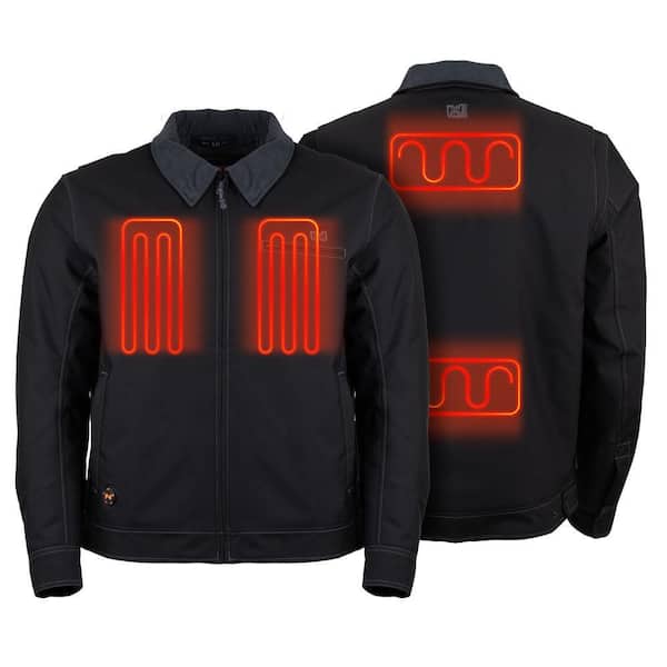 Men's Large Black UTW Pro Jacket with 7.4-Volt Lithium-Ion Battery and Charging Cable