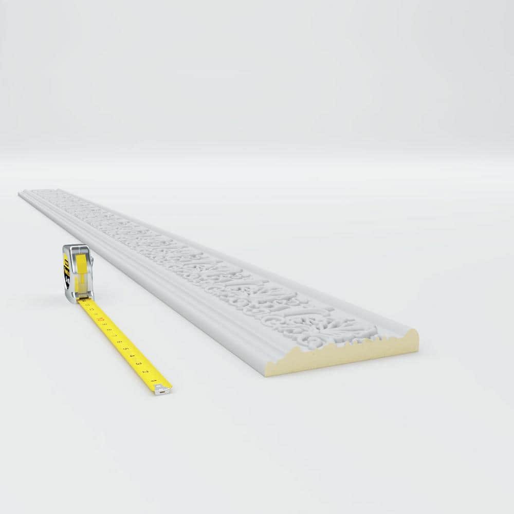 94.5" White Primed Polyurethane Chair Rail Moulding