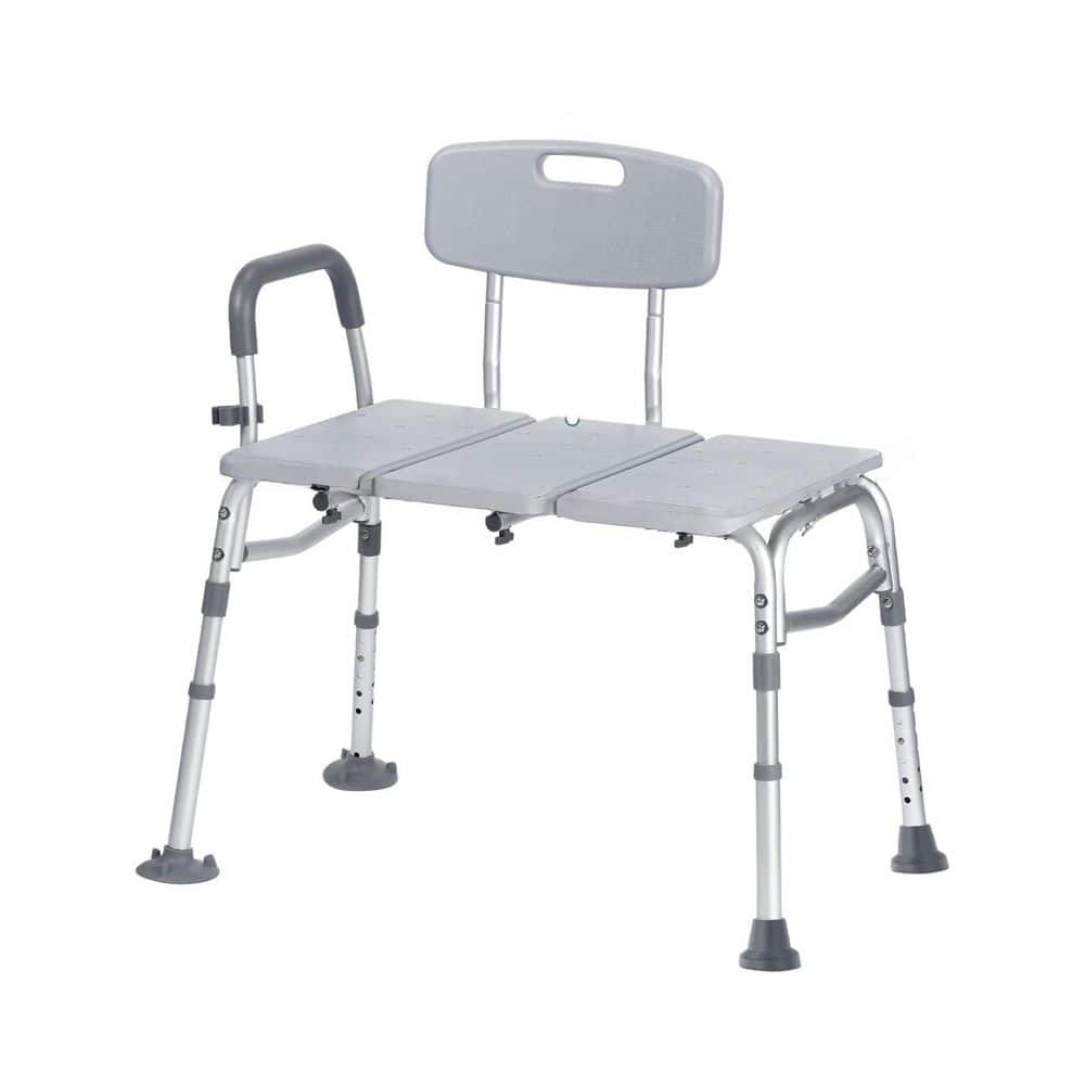 32 in. W Freestanding Height‑Adjustable Transfer Bench with Backrest and Arm Support for Elderly Seniors in Gray price history on PriceWatchPro