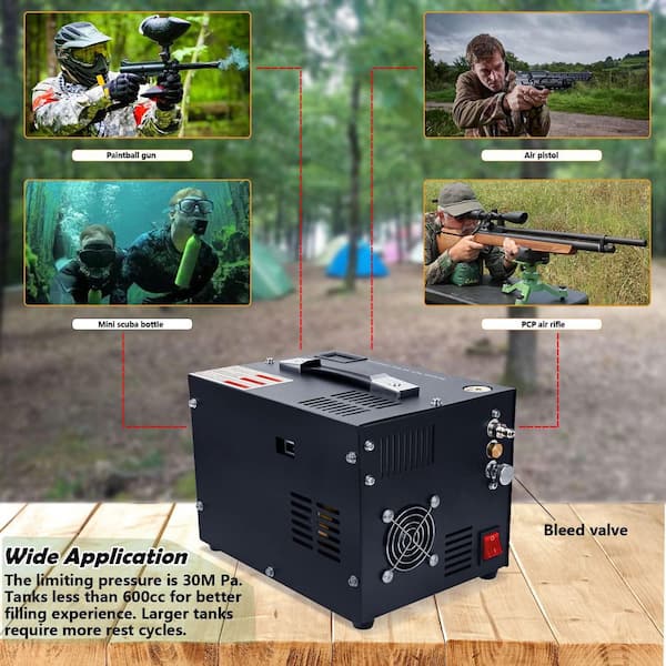 Compresseur Compact électrique PCP / Paintball - 300 Bars / 4500 PSI - Tactical Ops, Neuf