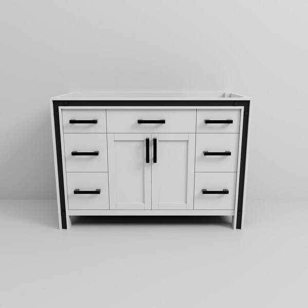 Lexora Ziva 48 in W x 22 in D White Bath Vanity without Top