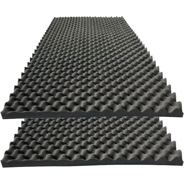 2-Pack 48x24x2 Inch Egg Crate Acoustic Foam Panels, High-Density Fireproof Soundproofing Foam