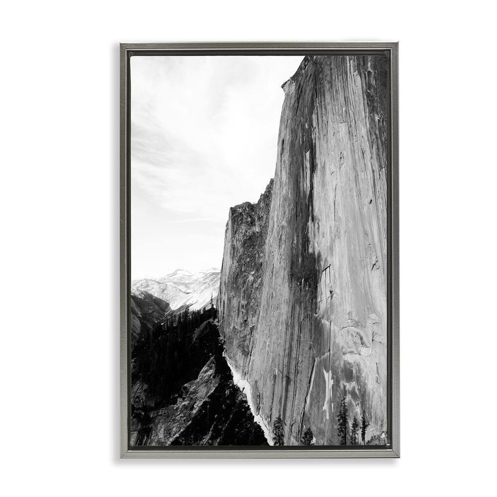 Tall Natural Cliff at Yosemite by Gemma Bardot Gray Floater Frame Nature Graphic Art Print 25 in. x 17 in. price history on PriceWatchPro