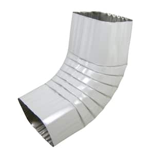 2 in. x 3 in. White Aluminum A-Style Downspout Elbow