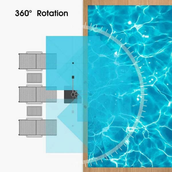 10 ft. x 12 ft. High-Quality Aluminum 360 Rotation Cantilever Polyester Outdoor Patio Umbrella with Base, Turquoise Blue