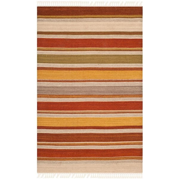 SAFAVIEH Striped Kilim Multi 3 ft. x 4 ft. Area Rug