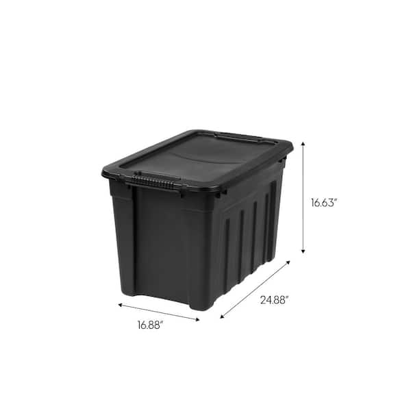IRIS USA 20 Gallon Heavy-Duty Storage Plastic Bin Tote Container, Black,  Set of 4, 4 Units - Fry's Food Stores