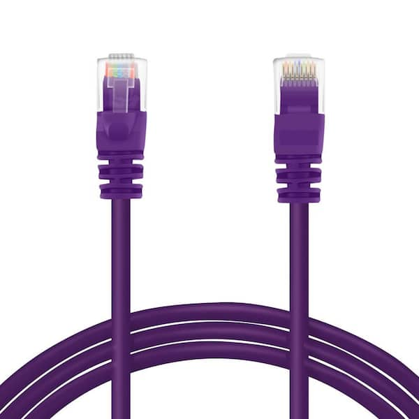 GearIt 1.5 ft. Cat5e Ethernet LAN Network Patch Cable - Purple (10-Pack)