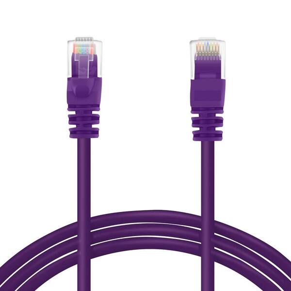 GearIt 10 ft. Cat5e Ethernet LAN Network Patch Cable - Purple (10-Pack)