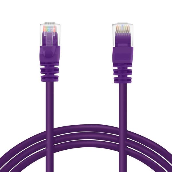 GearIt 7 ft. Cat6 Snagless Ethernet Computer LAN Network Patch Cable - Purple (20-Pack)